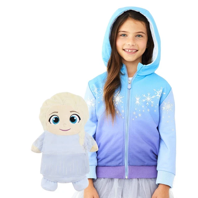 Cubcoats Toddler Unisex Disneys Frozen 2-in-1 Stuffed Animal Hoodie Blue Size 2T