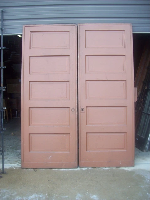 Painted raised panel pocket door set with tracking  (D JER3)