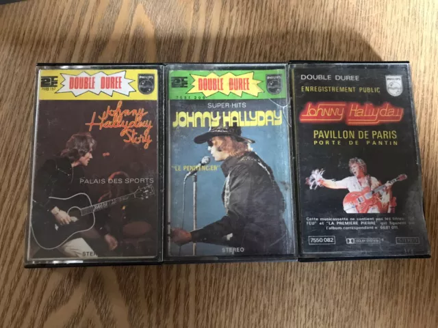 Lot de 3 cassettes K7 Johnny Hallyday