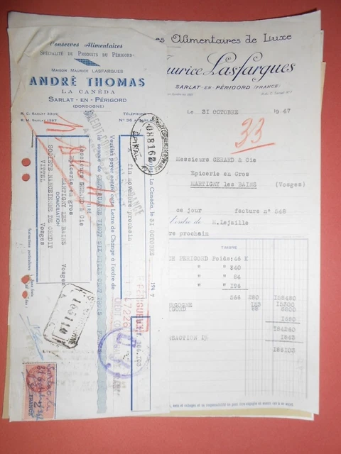 ancienne facture conserves poisson SCAP Nice 1939