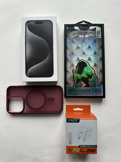Apple iPhone 15 Pro - 128GB - Black Titanium (Unlocked) Immaculate Plus Extras