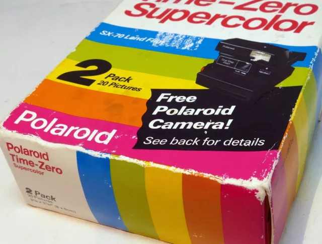 Polaroid Time-Zero Supercolor SX-70 Land Film 2-Pack 20 Photo Pictures Exp. 1992