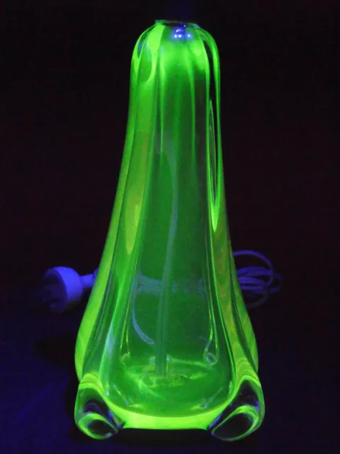 Retro Vintage Murano Sommerso Uranium Art Glass Table Lamp 1950-60's Italy.