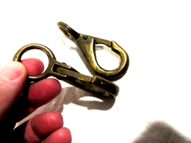 2-Vintage Solid Brass Snap Hooks 2