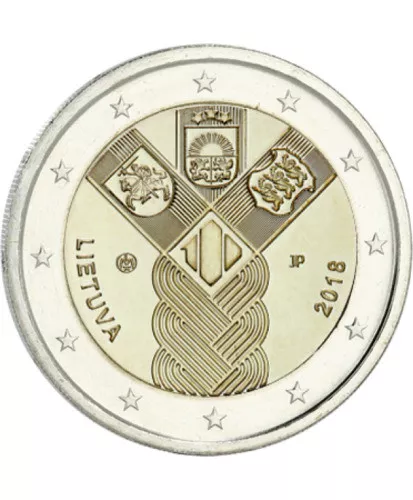 2 Euro Lituania 2018 - 100 Anni Indipendenza Stati Baltici - Fdc Unc -