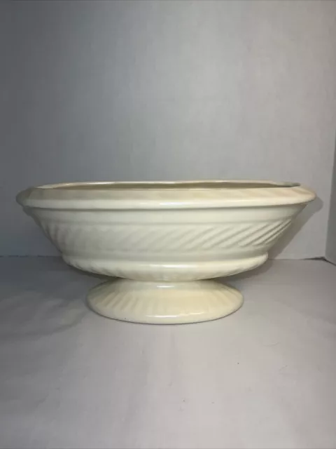 Vintage Haeger USA Pedestal Centerpiece Planter Bowl Off White Cream Ivory Matte