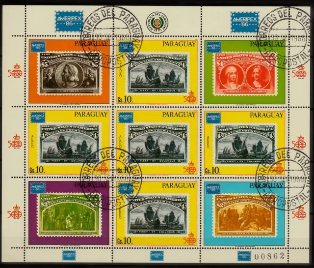 Kleinbogen  Paraguay 1986 MiNr.  3958 Schiffe , ship , barco  gestempelt