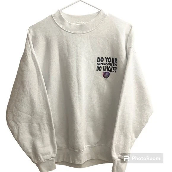 Vintage 90’s Eggies Spermies Trainer Sweatshirt Novelty Humor Size Large