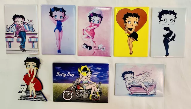 8 Vtg 90s Betty Boop Magnet Pin-Up Girlie GUC Made in the USA