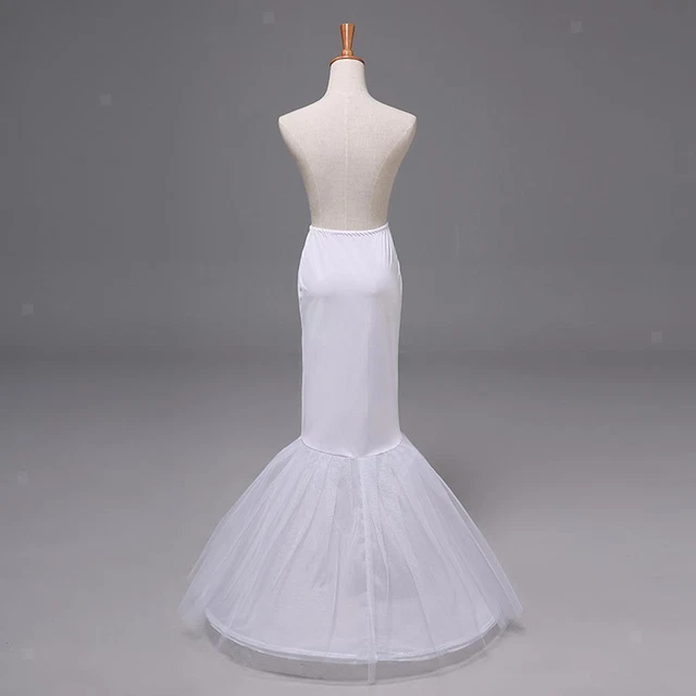 White1-Hoop Mermaid Trumpet Bride Long Wedding Dress Party Prom Underskirt