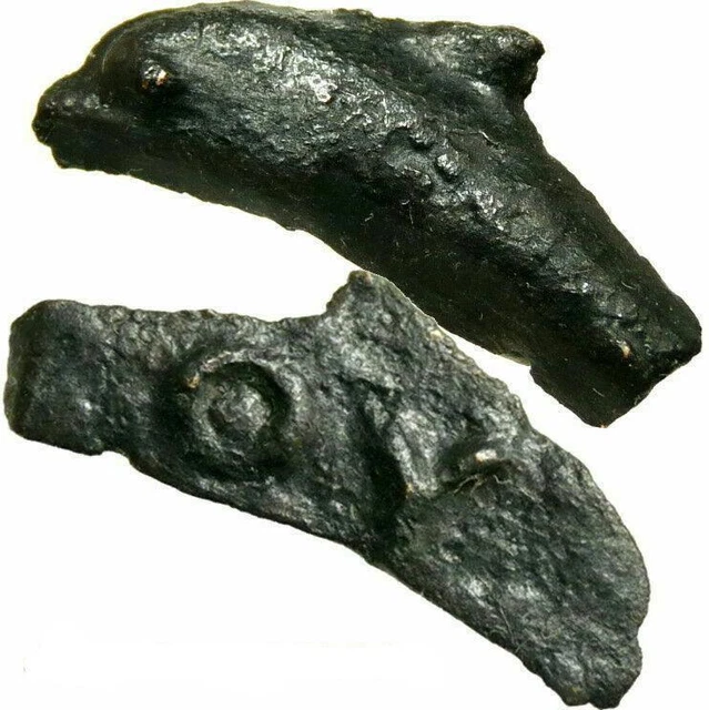 Ancient Greek Bronze DOLPHIN Coin. RARE Legends on both sides. Olbia, Sarmatia