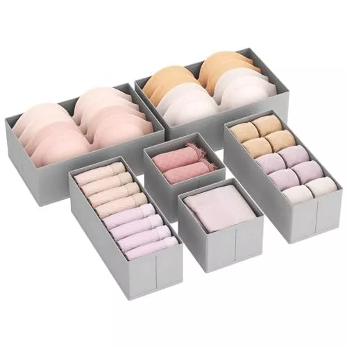 Lifewit Lot de 6 Organisateur Tiroir Boite Rangement Vetement Pliable Separat...