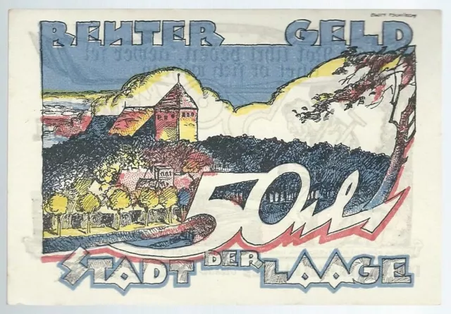 Notgeld - Laage - Reutergeld - Stadt Laage - 50 Pfennig - 1922