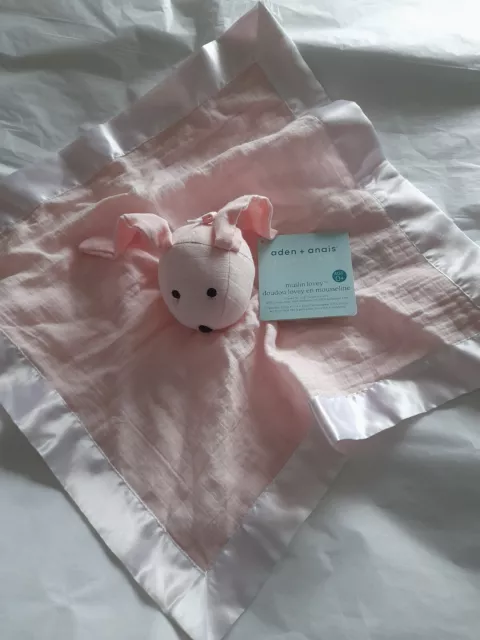 ADEN ANAIS Muslin Lovey Pink Bunny Rabbit Comforter Soother