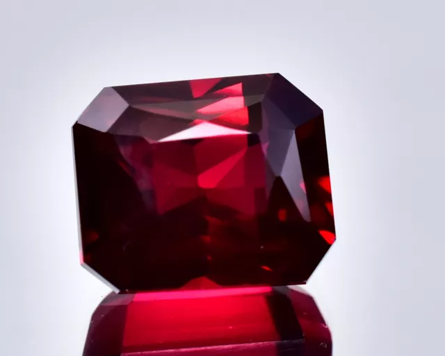 11.30Ct Natural Almandine Garnet Mozambique Emerald Cut Certified Loose Gemstone 3