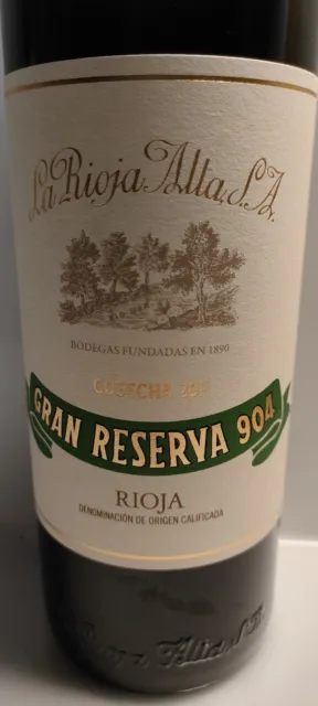 Botella Vino LA RIOJA ALTA 904 Gran Reserva 2011 ( Excelente Añada) 2