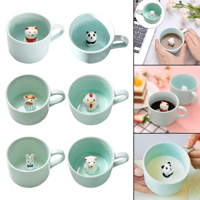 3D Kaffeetasse Niedlichen Cartoon Tier Innen Keramik Handbemalte Figur Tasse