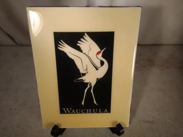 Tile Art Trivet Crane Egret 6” Square Water Bird Decorative Wauchula