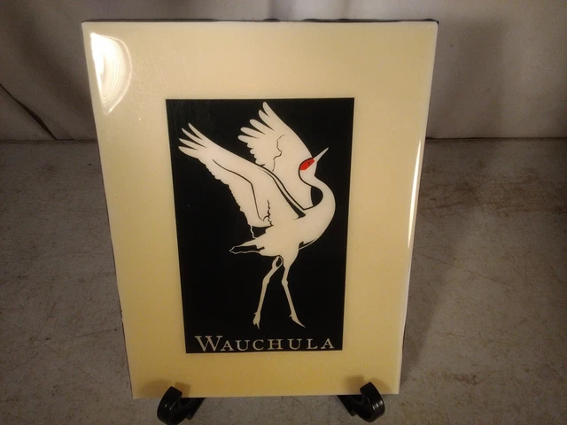 Tile Art Trivet Crane Egret 6” Square Water Bird Decorative Wauchula