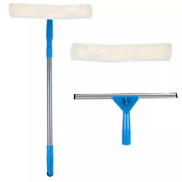 Window Glass Cleaning Washing Kit Equipment Pole Squeegee Microfibre Cleaner 40"