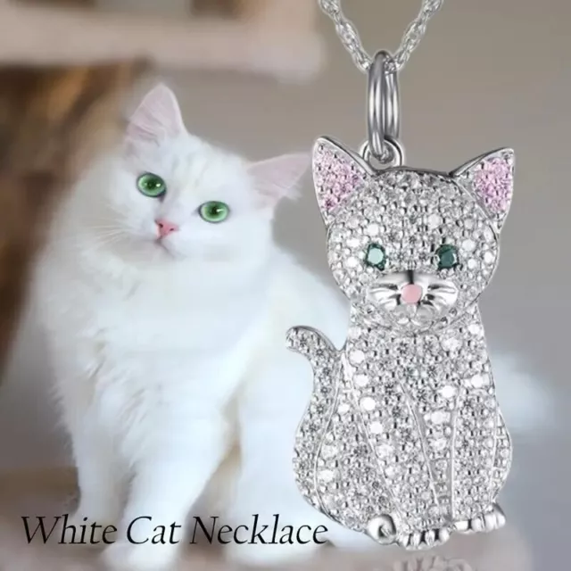 Cute Sparkling Rhinestone Pet Pendant Necklace Creative Cat Animal New