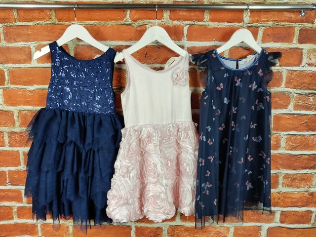 Girls Bundle Age 5-6 Years 100% H&M Pretty Party Dress Set Sequin Summer 116Cm