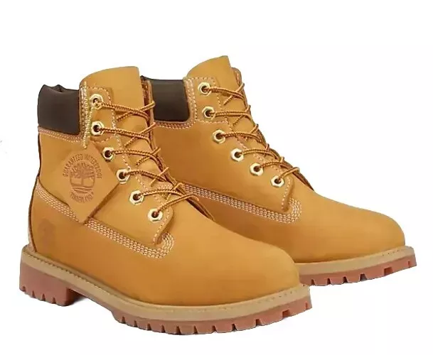 Junior Timberland Premium 6 Inch Waterproof Wheat Brown Insulated Boots Y 3.5