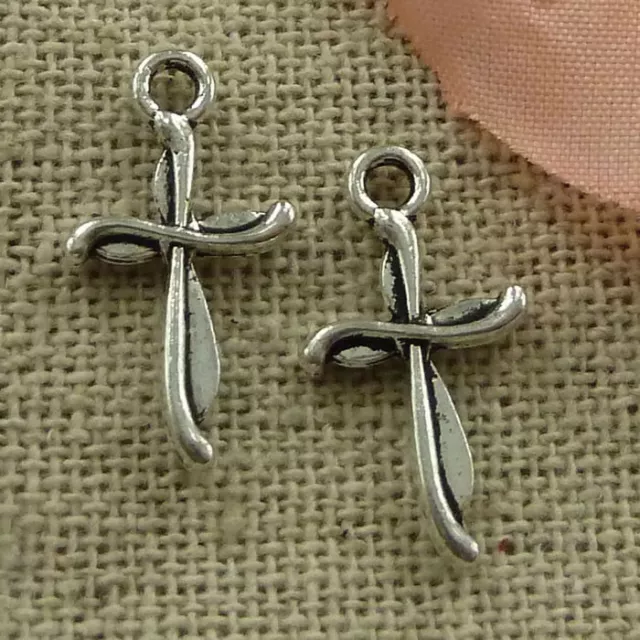 Free Ship 440 pcs tibetan silver cross charms 18x10mm L-2821