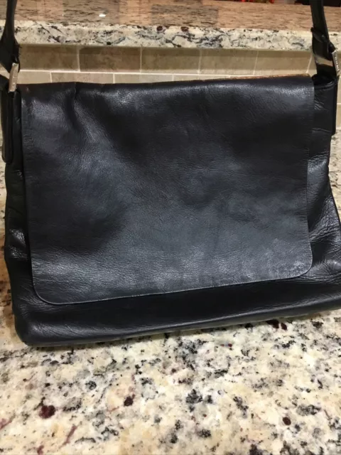 Perlina New York Black Leather Handbag Purse