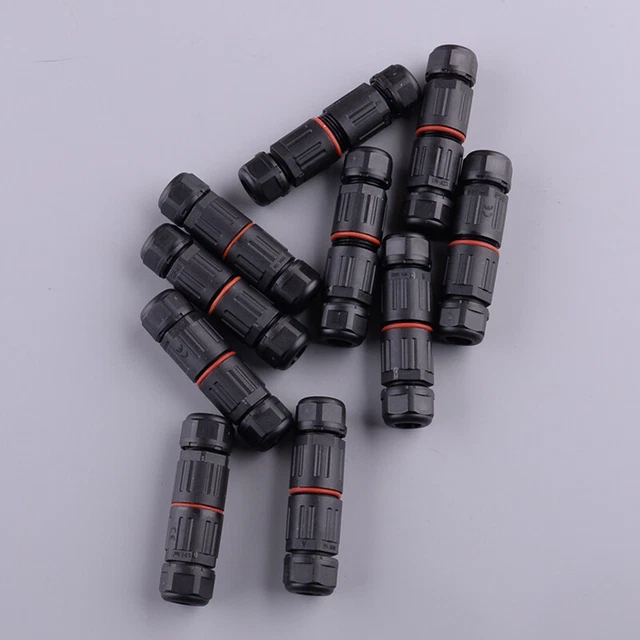 10pcs 3 Pin Waterproof Junction Box Case Electrical Cable Wire Connector Outdoor