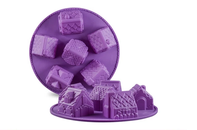 Silicon Fondant Sugarcraft Christmas House Jelly Chocolate Cake Mould