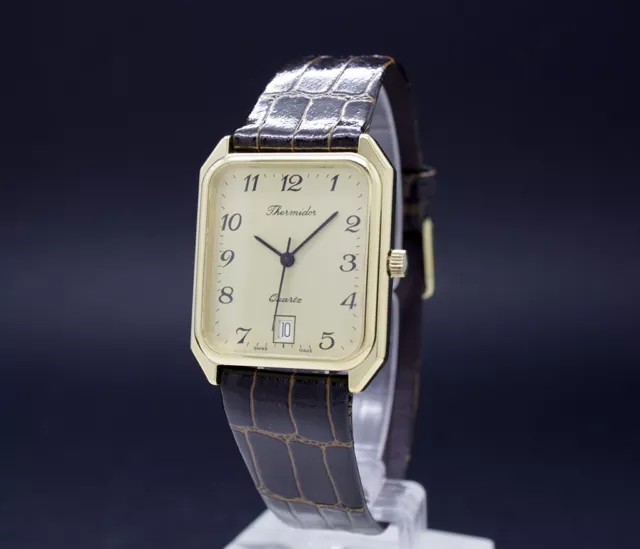 New Old Stock 27mm Swiss Thermidor Vintage Quartz Watch Esa 928.411 NOS 75/80s