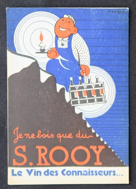 CPA Advertising Postcard I Only Drink Wine ROOY Illustrator PERON