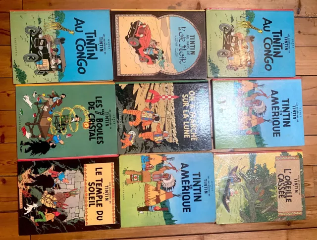 LOT 11 ALBUMS BD TINTIN-CASTERMAN&Moulinsart- Alph'art/les autos...