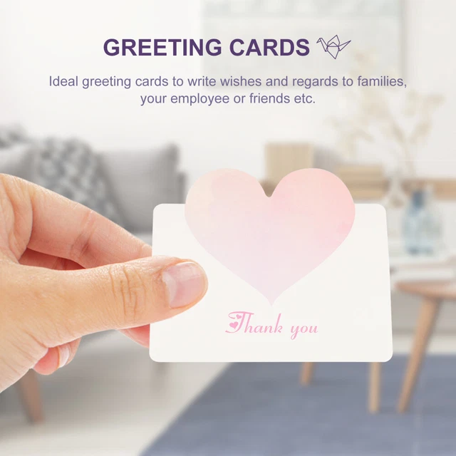 10 biglietti di ringraziamento con 10 buste in carta kraft e