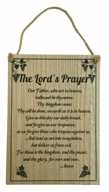 Christian Our Father The Lord's Prayer 35cm MDF Wooden Hanging Sign Bible Verse