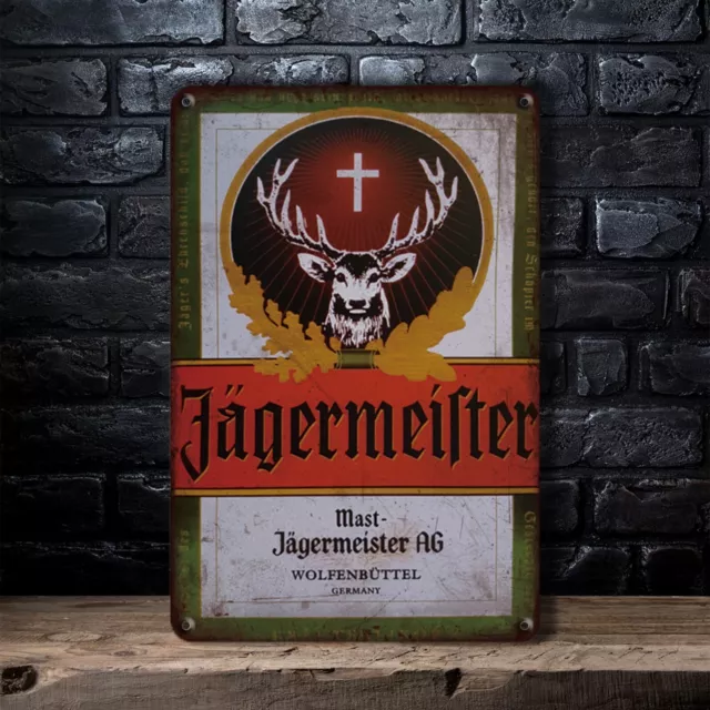 Vintage Mats-Jagermeister AG Wolfenbuttel Wall Decor Metal Tin Sign Poster