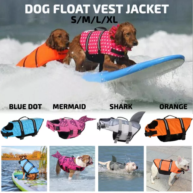 Pet Dog Life Jacket Swimming Float Vest Reflective Adjustable Buoyancy Aid Pet