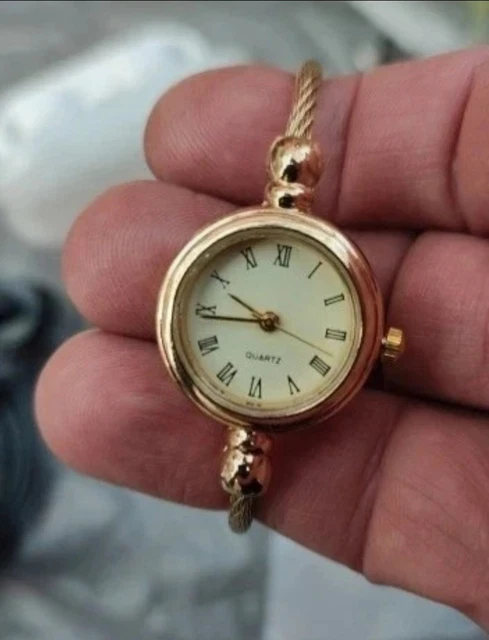 Montre Femme Ado Geneva Tissu Tribal Doré - Quartz, Bracelet Ajustable, Neuve