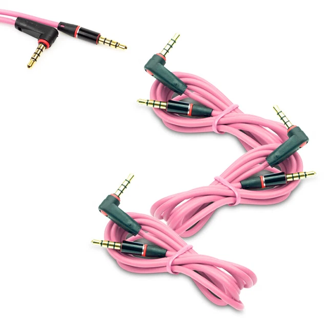 3X 4Ft 3.5Mm Aux L M/M Audio Cable Cord Pink For Lg Optimus G2 Htc One Moto X G