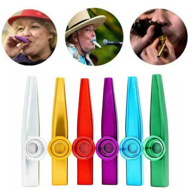 Metal Harmonica Kazoo Mouth Flute Musical Instrument Kid Party Gift Q7V7