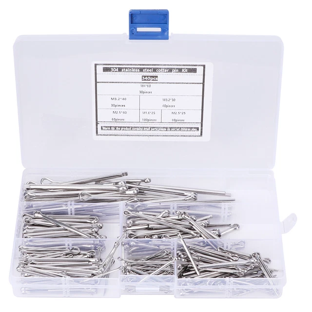 340 Stück SS304 Splint-Sortimentskit Aus Edelstahl Industriematerial OBD
