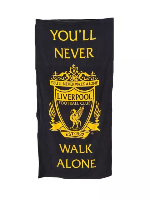 Liverpool FC Official Black and Gold Crest Towel YNWA LFC Gift