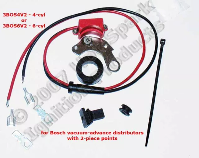 Electronic Ignition Conversion: 6-cyl Bosch w/ 2-pc, right-pivot points 3BOS6V2