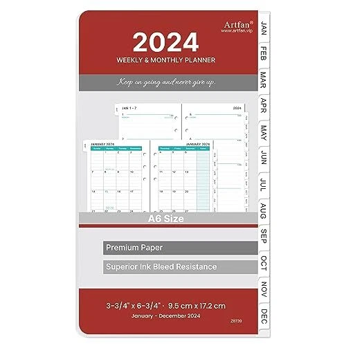 2024 PLANNER REFILLS Planner Refills 2024 from Jan 2024 to A6 planner