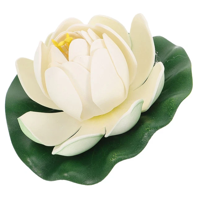 TXLEAPEY Künstliche Seerosen 10/17/28/40/60 cm Schwimmende Lotus- Kunstblume, lebensechte Seerosen-Mikrolandschaft for Hochzeitsteich- Gartendekoration für Terrasse Garten Pool Teich(10cm orange