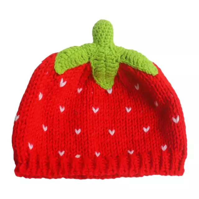 Sweet Strawberry Hat Red Fruit Casual Creative Soft Lady Women Knit Beanie