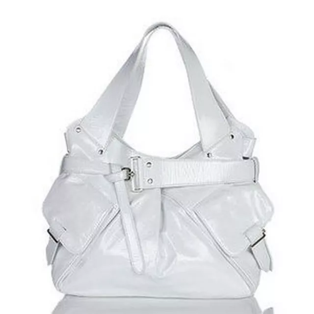 Kooba White Patent Leather Shoulder Bag Tote Orig $595
