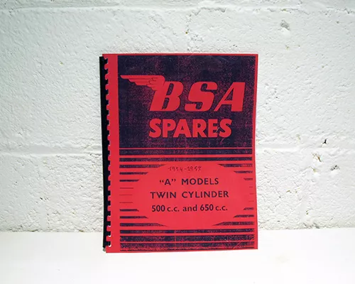 BSA Motorcycle Parts Manual - Choose Year & Model - 1954 through 1972