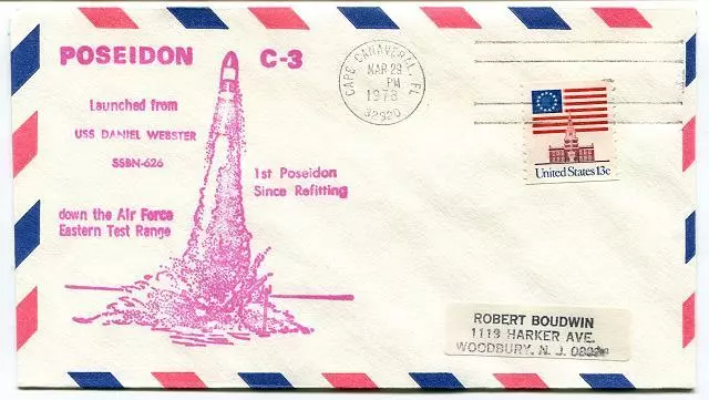 1978 POSEIDON S-3 Submarine Launch from ETR USS Daniel Webster - Cape Canaveral